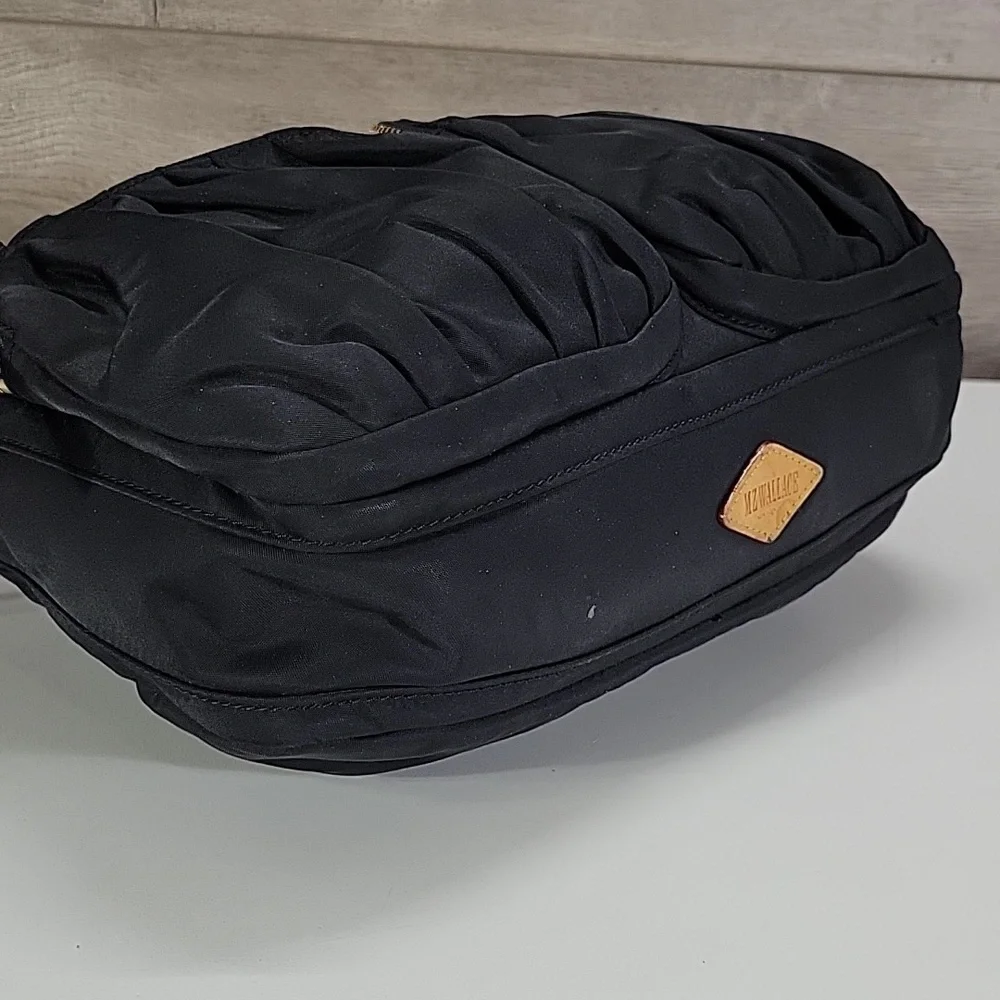 MZ Wallace Paige Black Nylon Crossbody Shoulder Bag